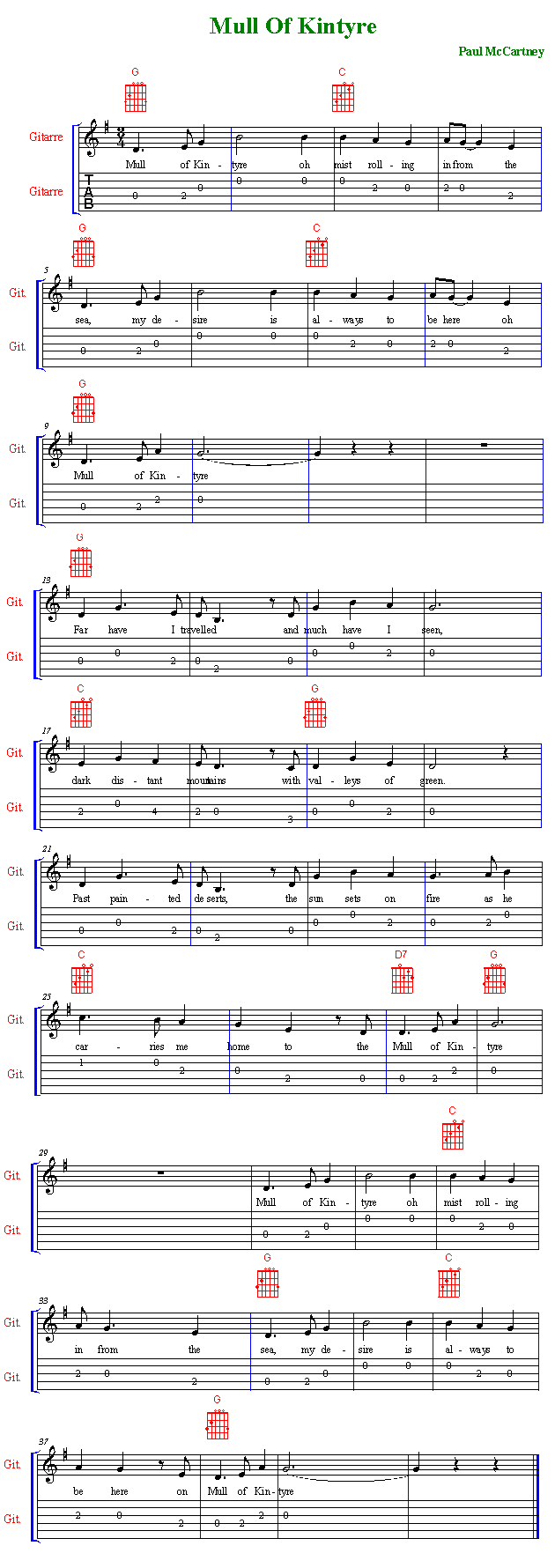Mull Of Kintyre, Paul McCartney